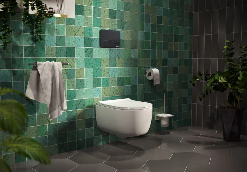 Система инсталляции для унитазов Berges Wasserhaus Novum 040255 с кнопкой смыва, черная - 1