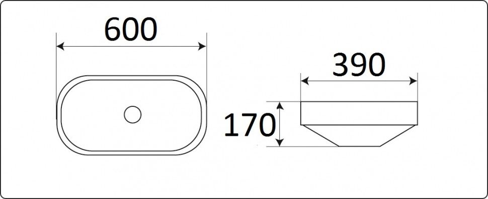 Раковина накладная CeramaLux N 60 см белый  5006С - 1