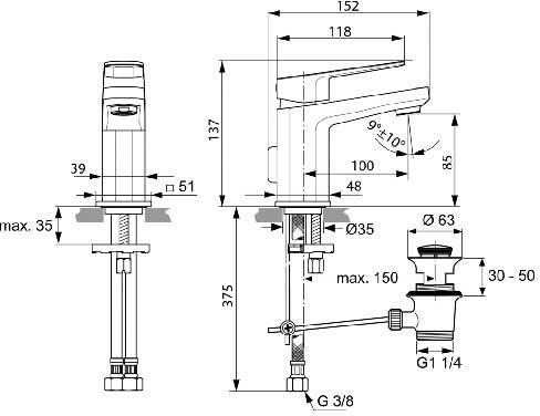 Смеситель  для раковины Ideal Standard Tonic II хром  A6330AA  - 1