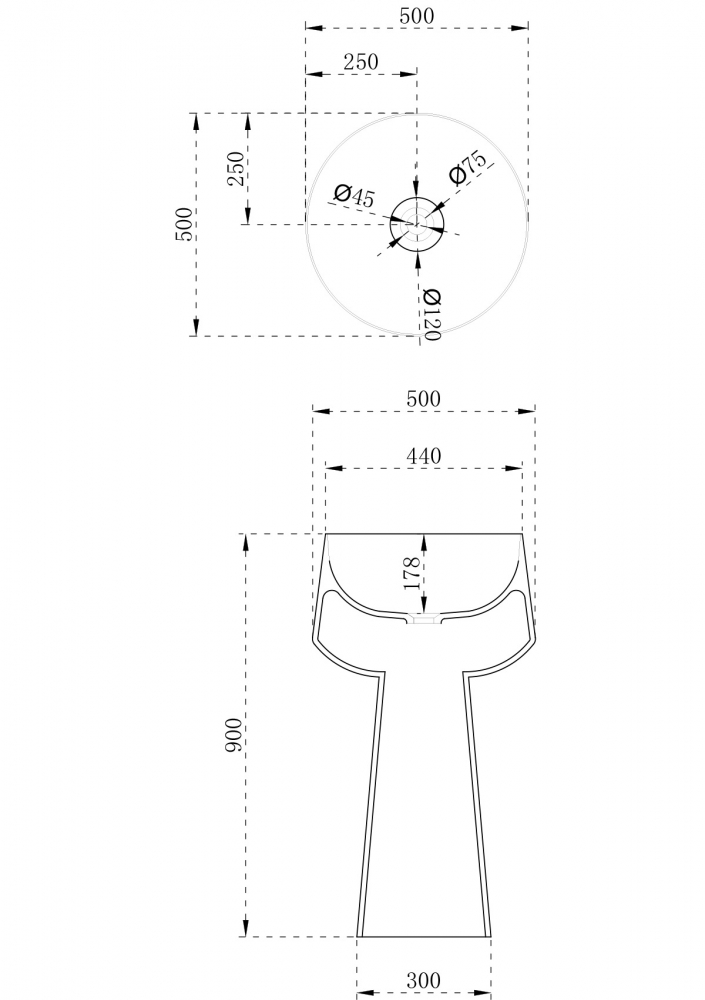 Раковина отдельностоящая ABBER Stein AS2508 белая матовая - 3