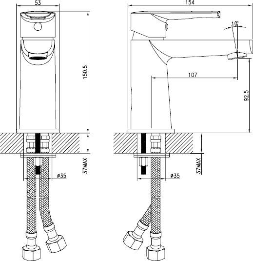 Смеситель для умывальника, Runo, IDDIS, RUNSB00i01 - 7