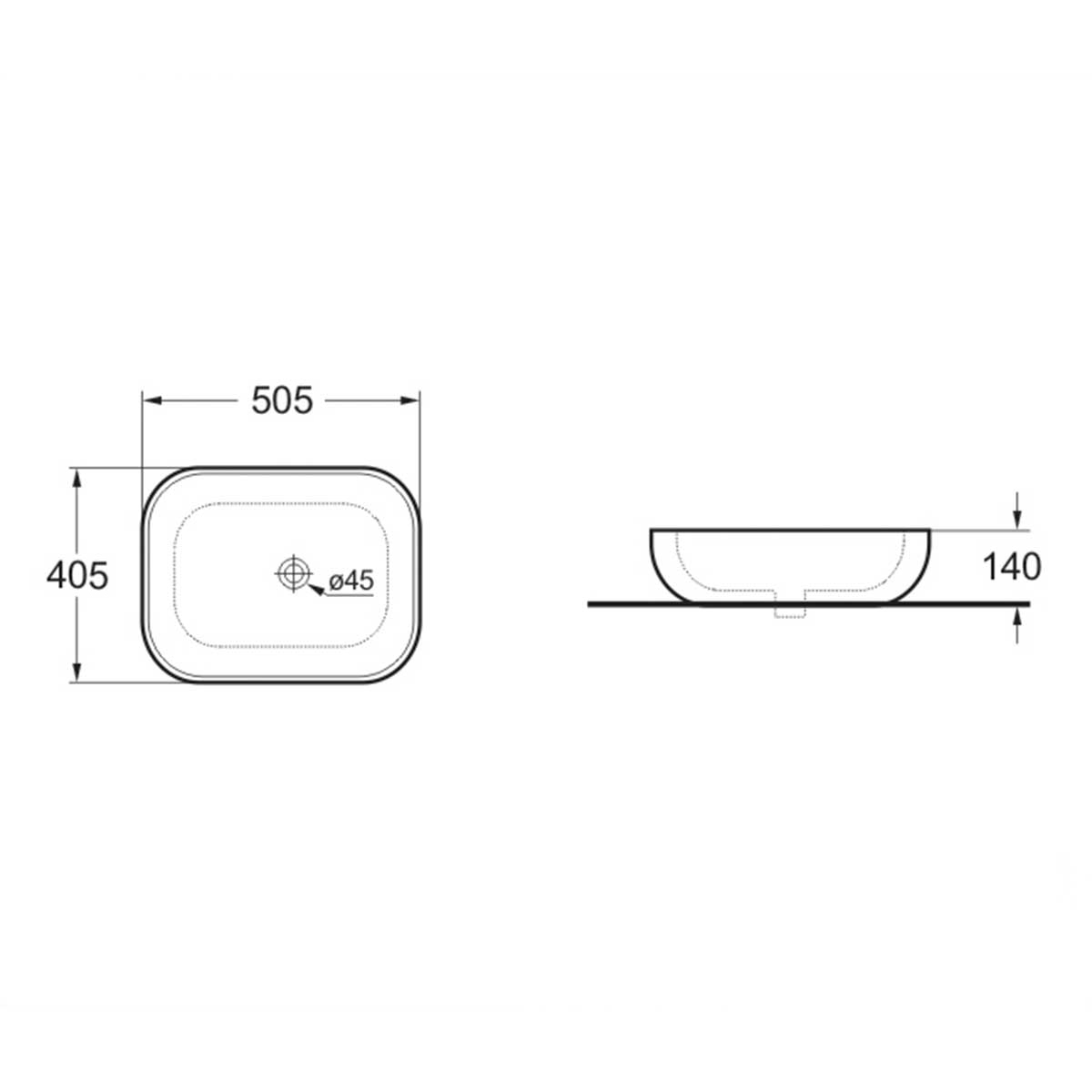 Накладная раковина Vincea 50х40 бежевая матовая VBS-101MC - 2