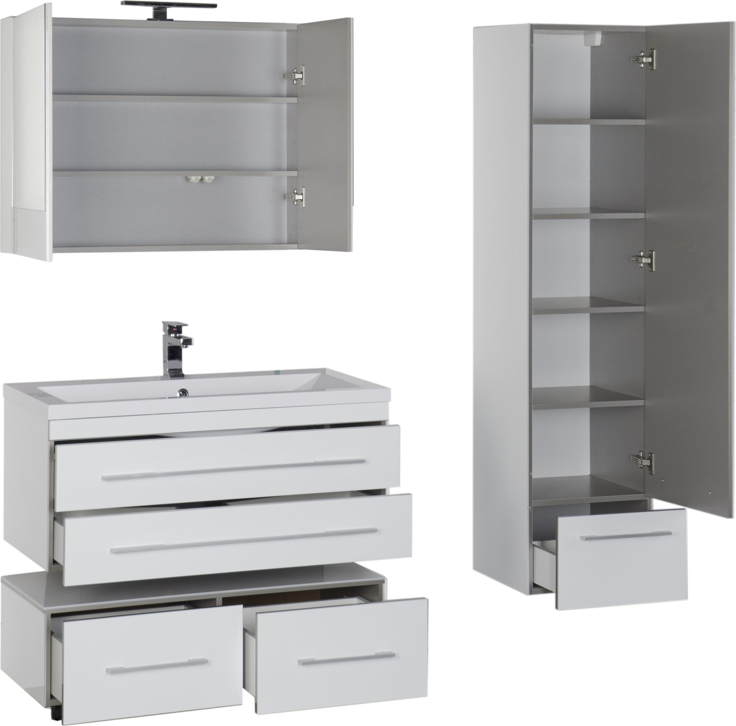 Тумба с раковиной Aquanet Верона 100 подвесная белая 175382 - 29