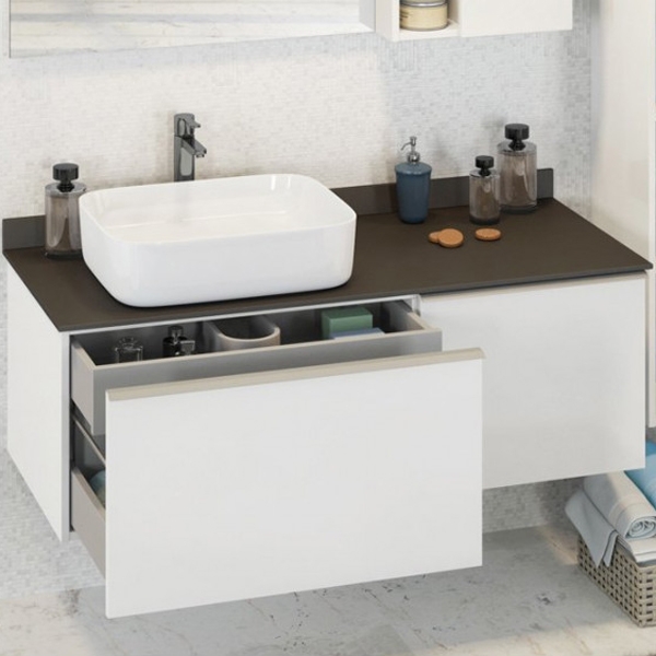 Тумба с раковиной Comforty Милан 120 белая глянцевая 00-00013784 - 0