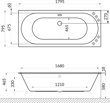 Акриловая ванна Excellent Oceana 180х80 WAEX.OCE18WHS - 6