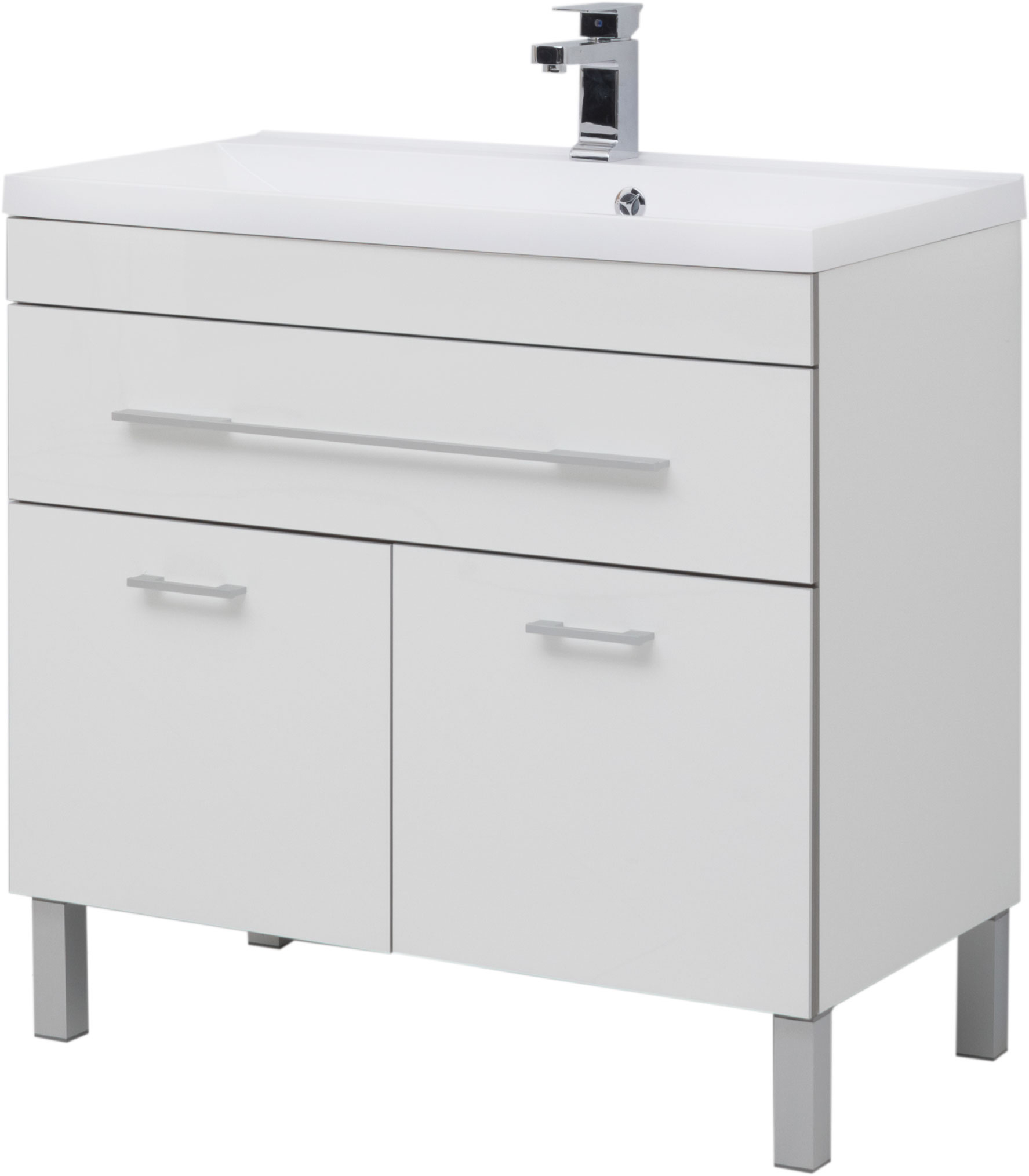 Мебель для ванной Aquanet Верона 90 белая, 1 ящик, 2 двери - 5