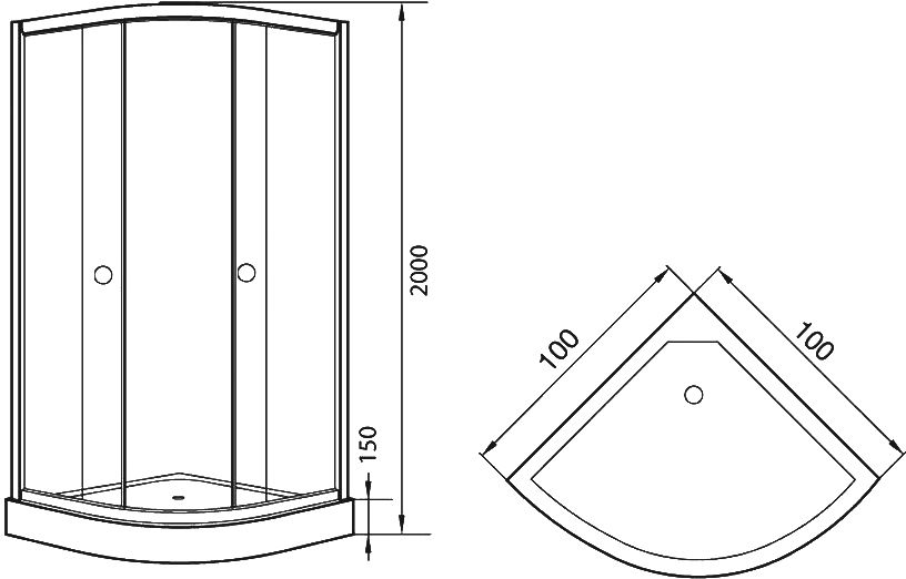 Душевой уголок Orange E01 100TB 100х100 с поддоном E01-100TB - 5