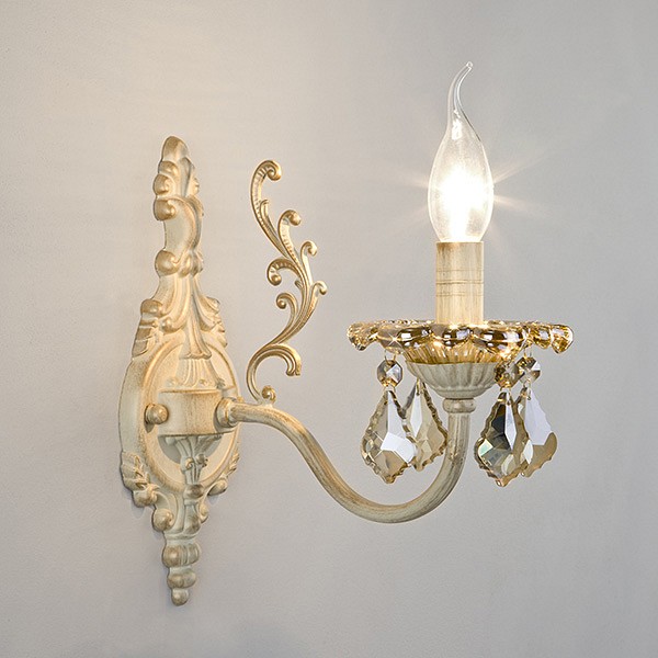 Бра Eurosvet Elisha 3281/1 белый с золотом/тонированный хрусталь Strotskis - 1