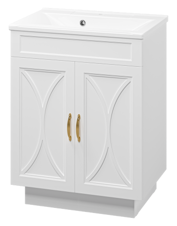 Тумба с раковиной Misty Амбра 65 белая матовая УТ000010573 - 0