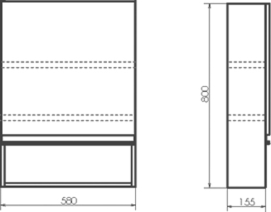 Зеркало-шкаф Comforty Эдинбург 60, бетон светлый 00-00002043 - 5