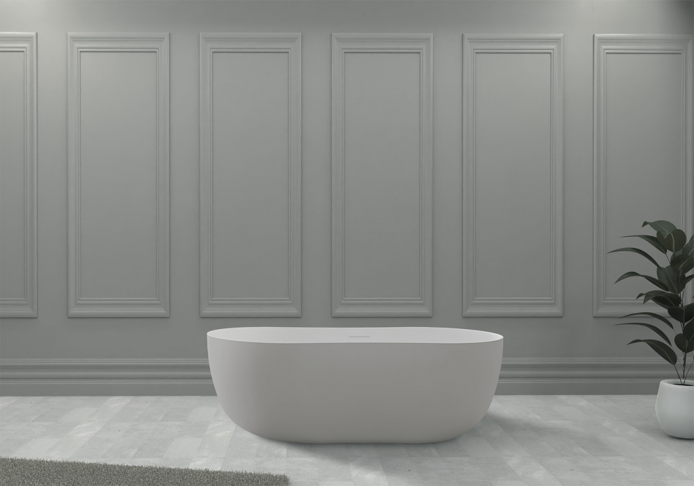 Ванна из искусственного камня Abber Stein 170х80 белый матовый AS9604 - 3