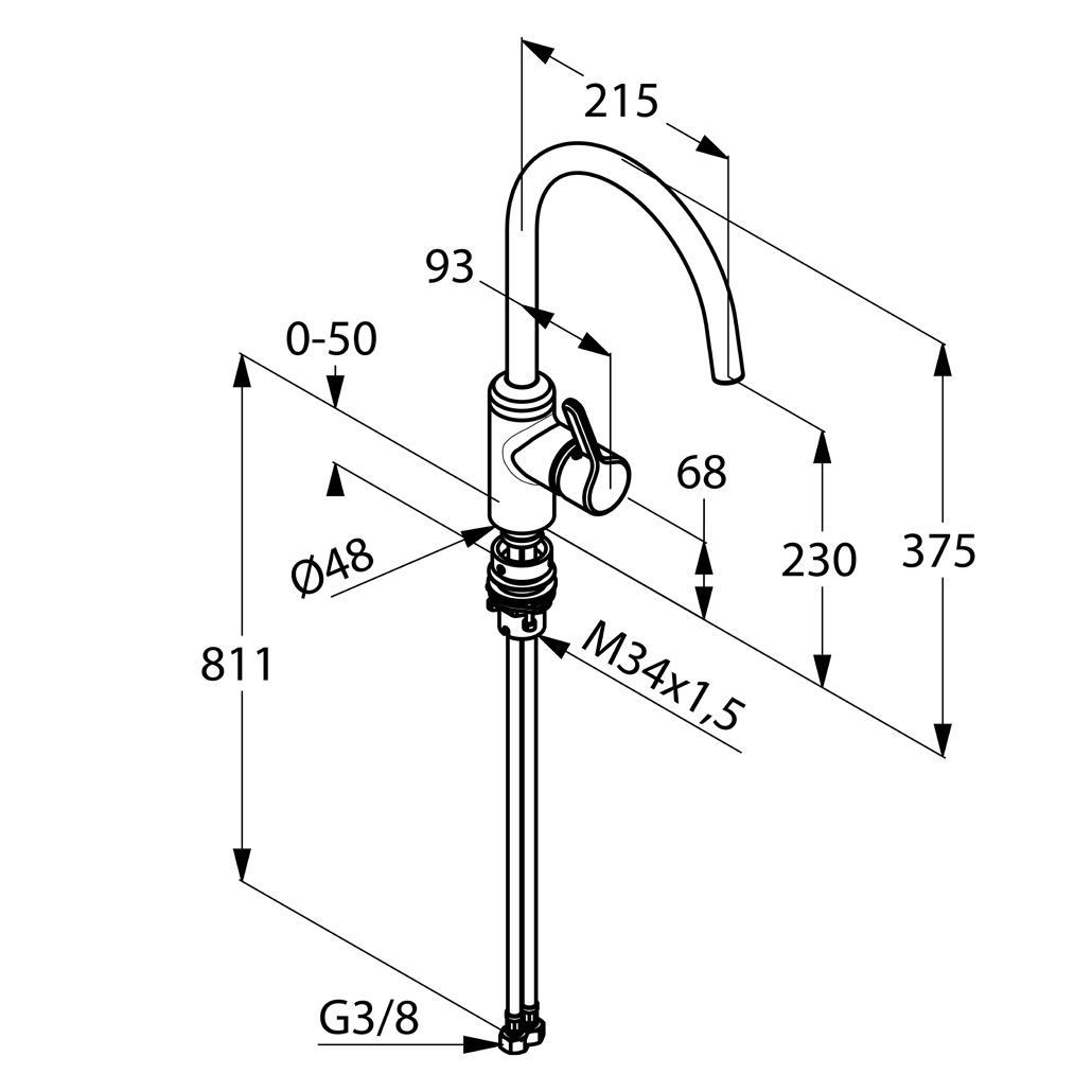 Смеситель для кухонной мойки Kludi  хром  428570578 - 1