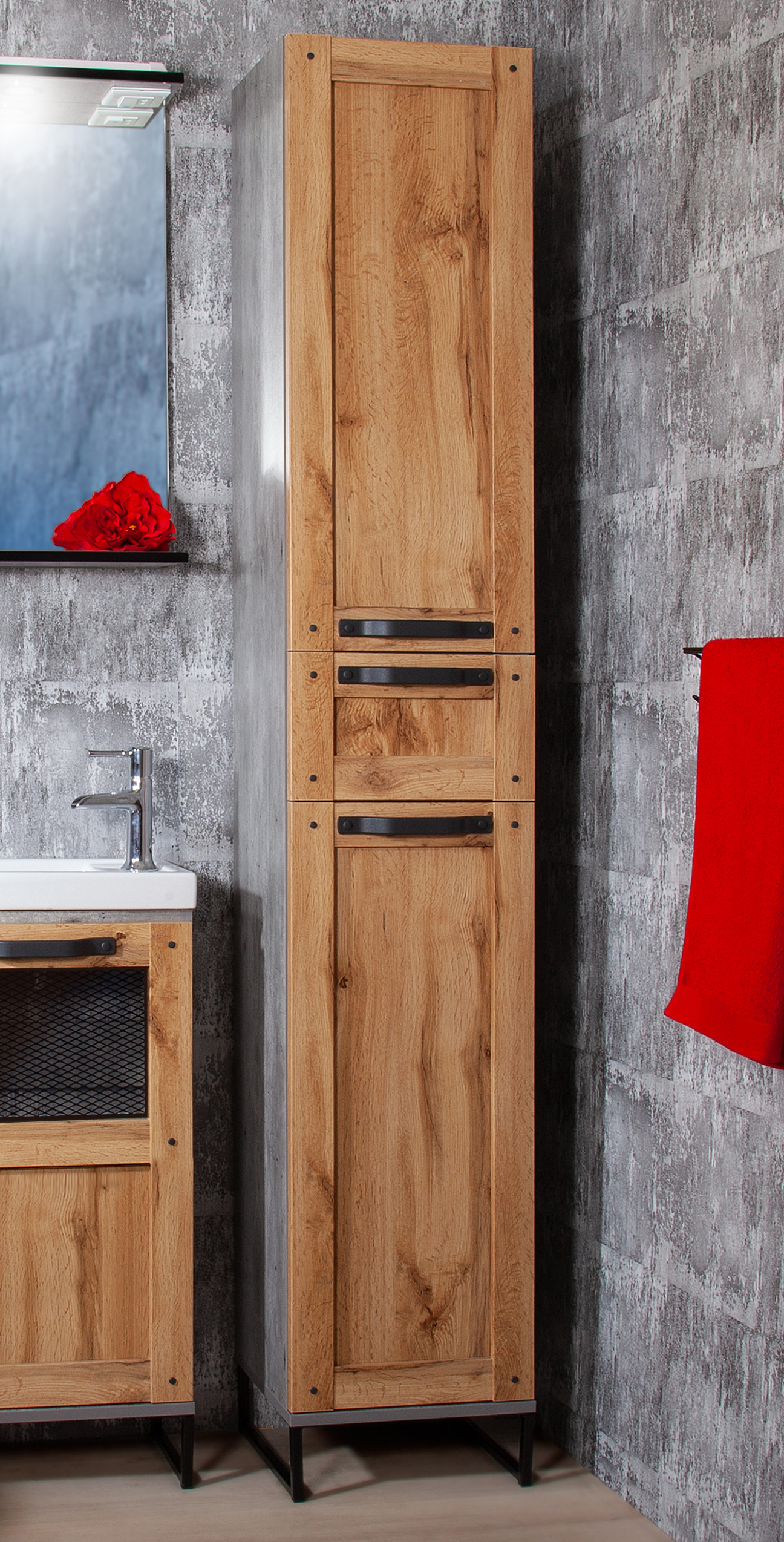 Шкаф-пенал Бриклаер Лофт с бельевой корзиной 4627125413360 - 0