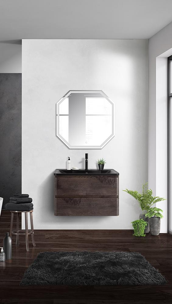 Тумба с раковиной BelBagno Albano 80 темное дерево - 15