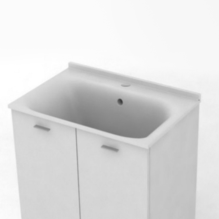 Kerasan Aquadom Раковина 75х50см с 1 отв. выбитым под смеситель (запчасть для комплекта для постирочной 9164), без сифона 7535 , цвет белый 029301*1 - 0