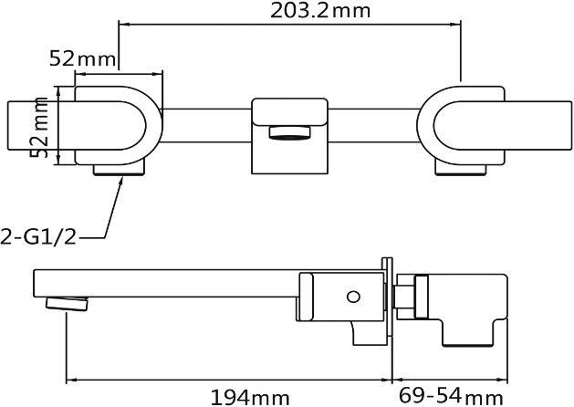 Смеситель Swedbe Platta 5503 С ВНУТРЕННЕЙ ЧАСТЬЮ, для раковины - 1