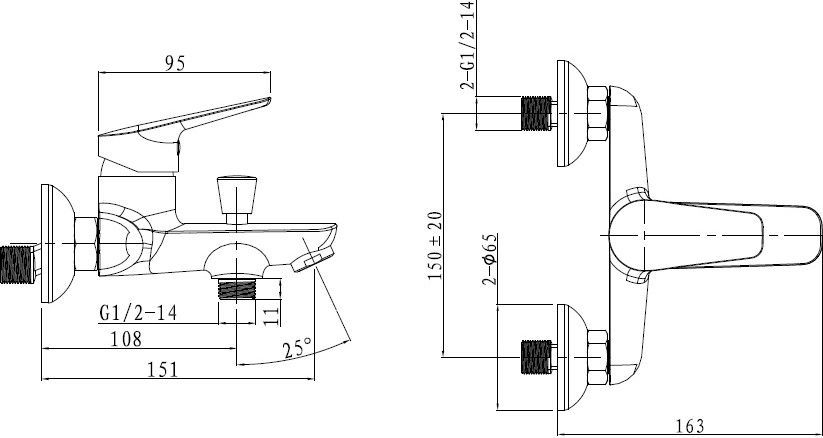 Смеситель Bien Via BB01019102 для ванны с душем - 1