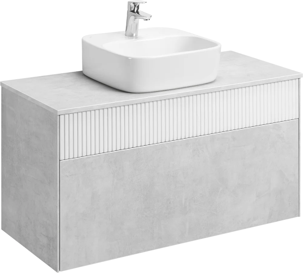 Комплект мебели Aquaton Марбл 100 белый-серый - 0