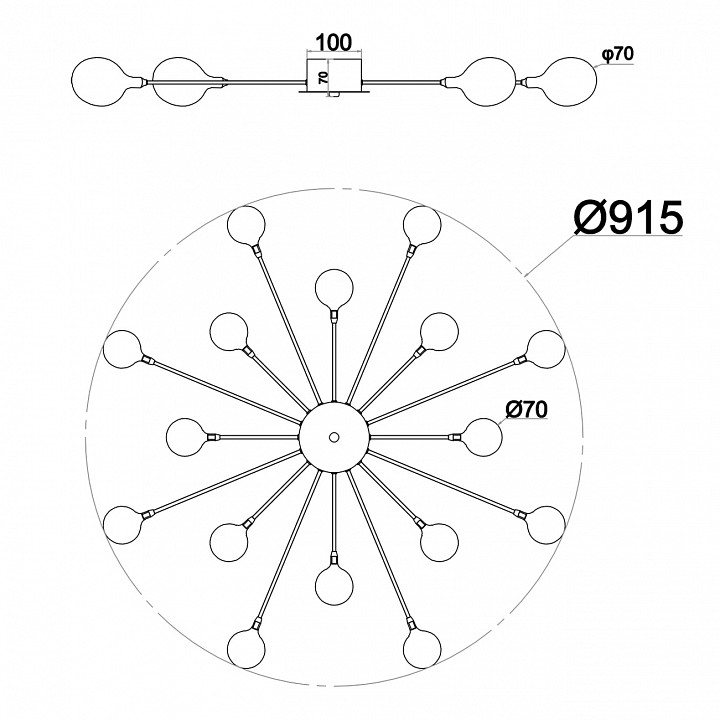 Потолочная люстра Escada Starfall 2109/1 Copper - 2
