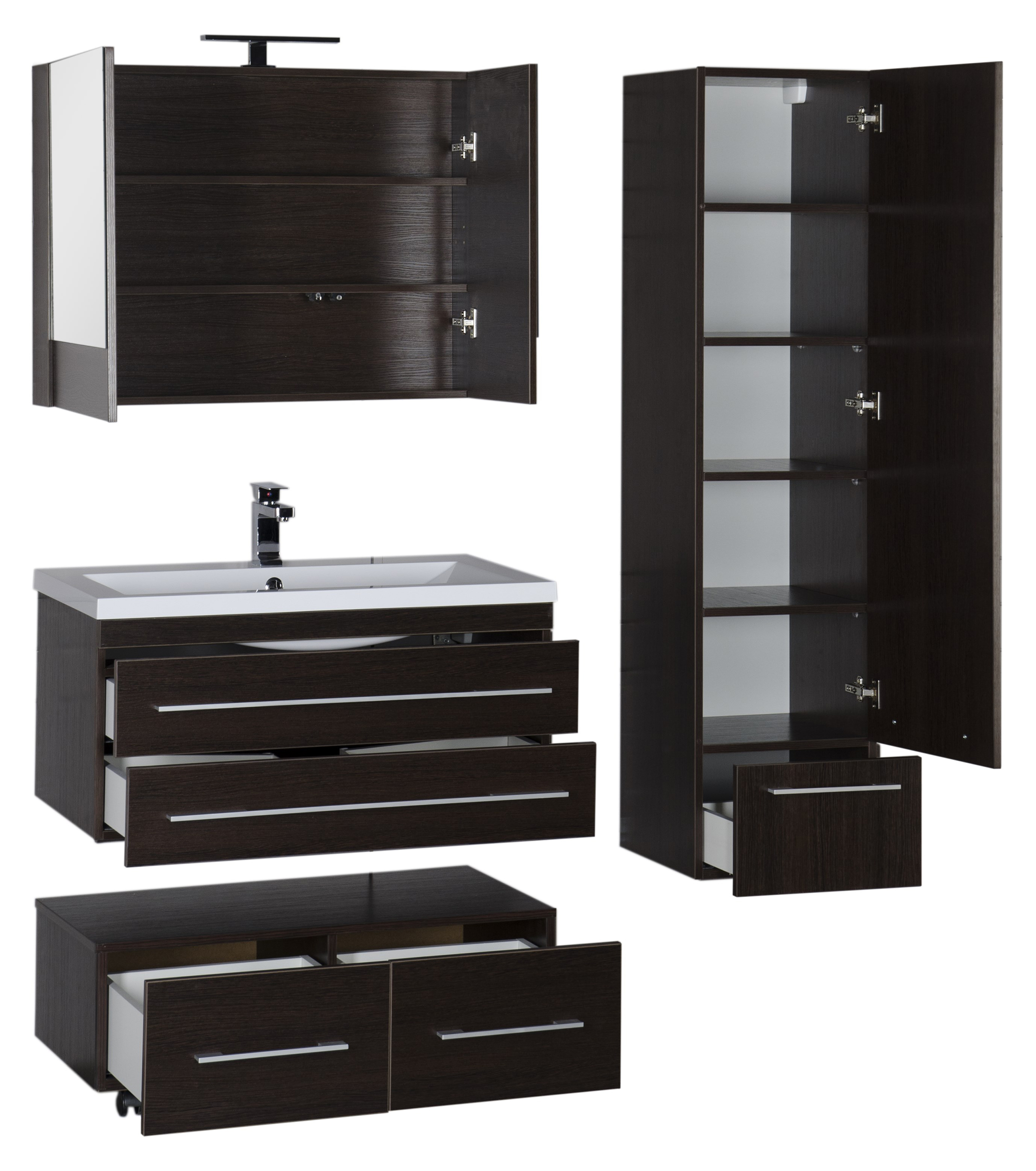 Тумба Aquanet Нота 90 подкатная венге 00170748 - 15