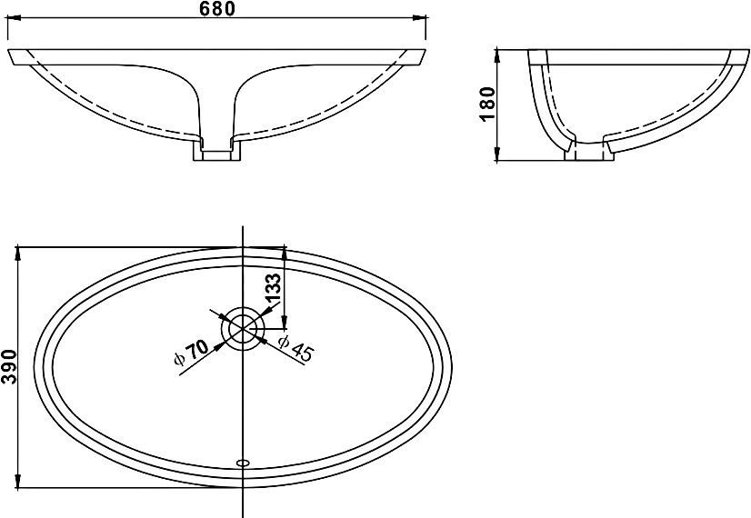 Раковина SSWW CL3122 68 см - 1