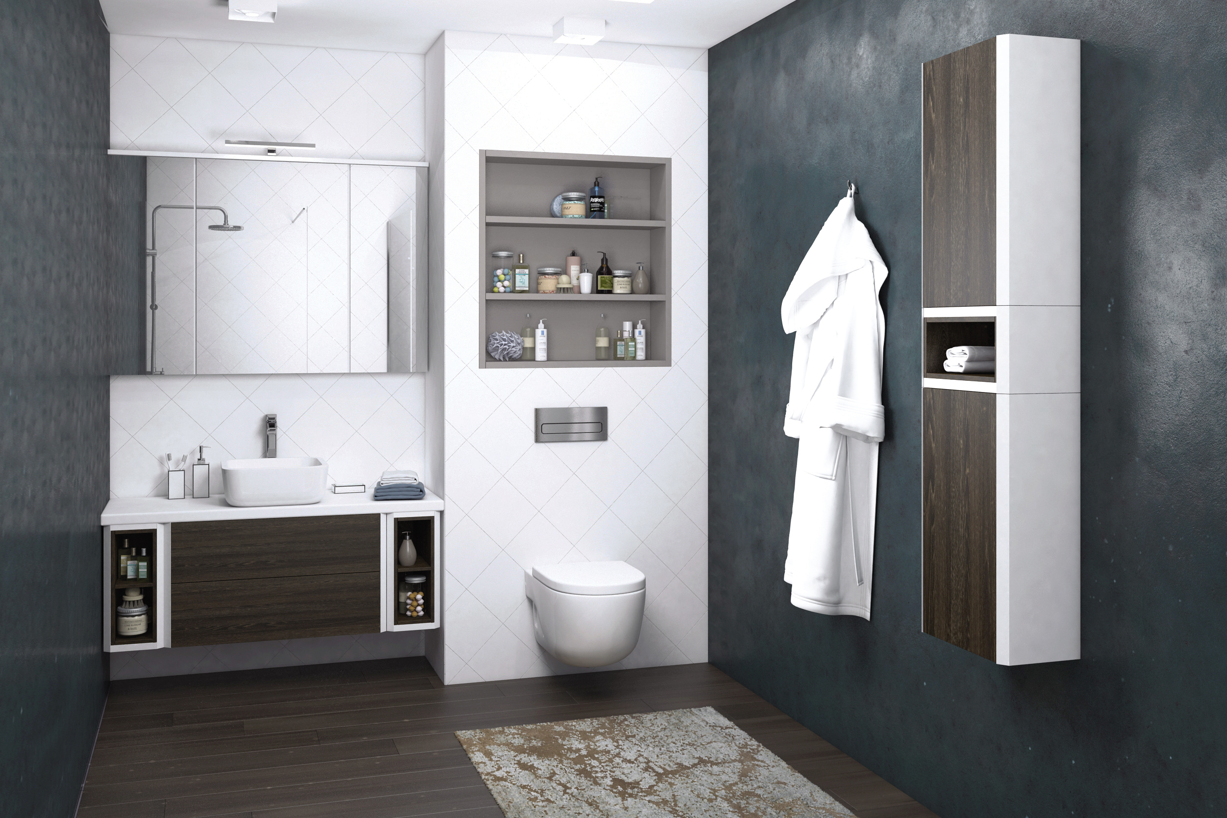 Тумба с раковиной Акватон Брук 120 (20+80+20) дуб феррара - 2