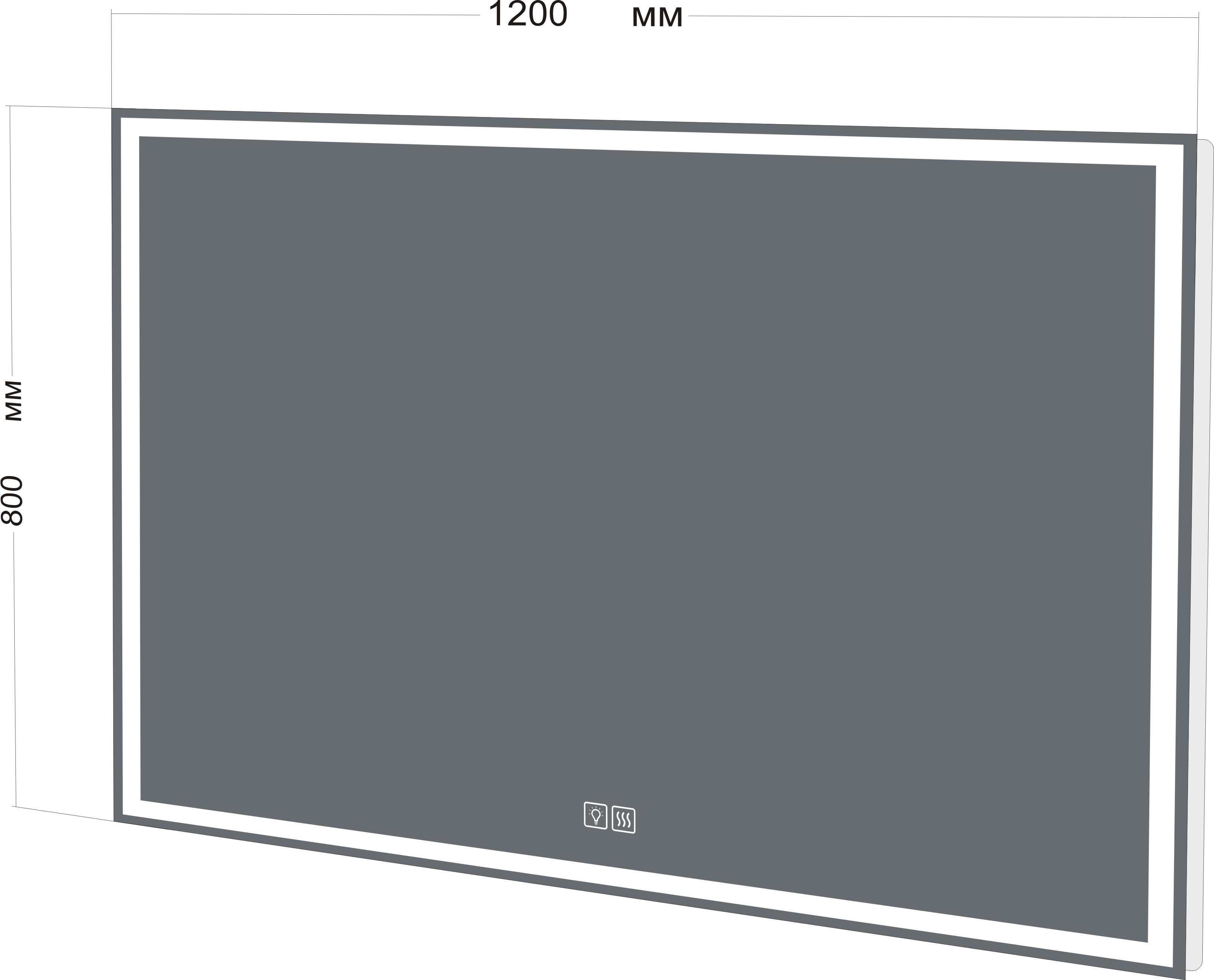 Зеркало BelBagno SPC-GRT-1200-800-LED-TCH-WARM с подогревом - 3