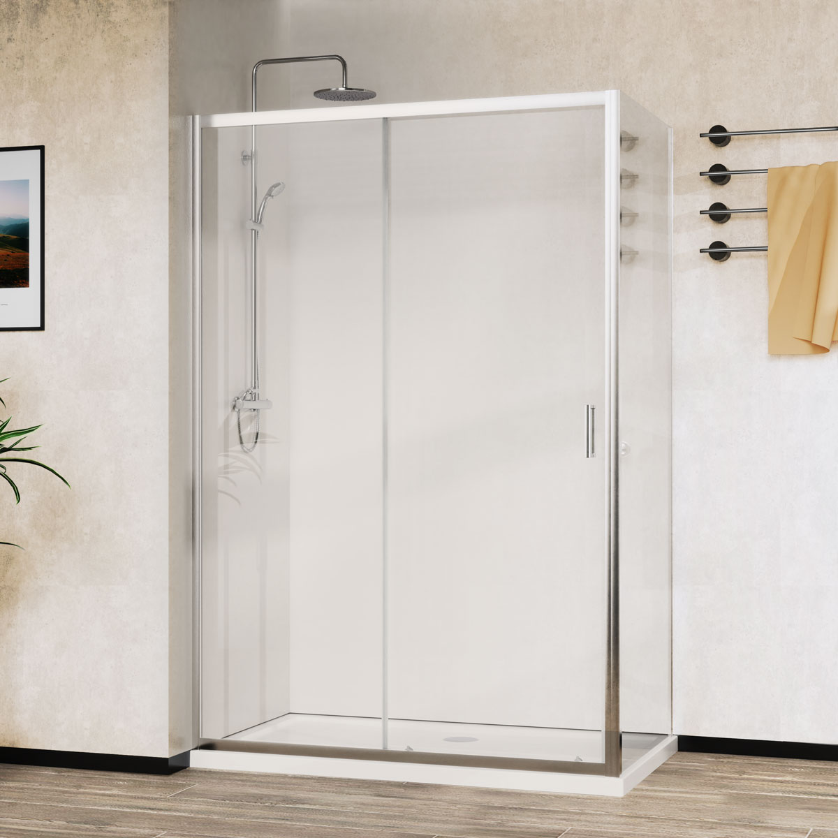 Душевой уголок Vincea City 120х90 профиль хром стекло прозрачное VSR-5CT9012CL - 0