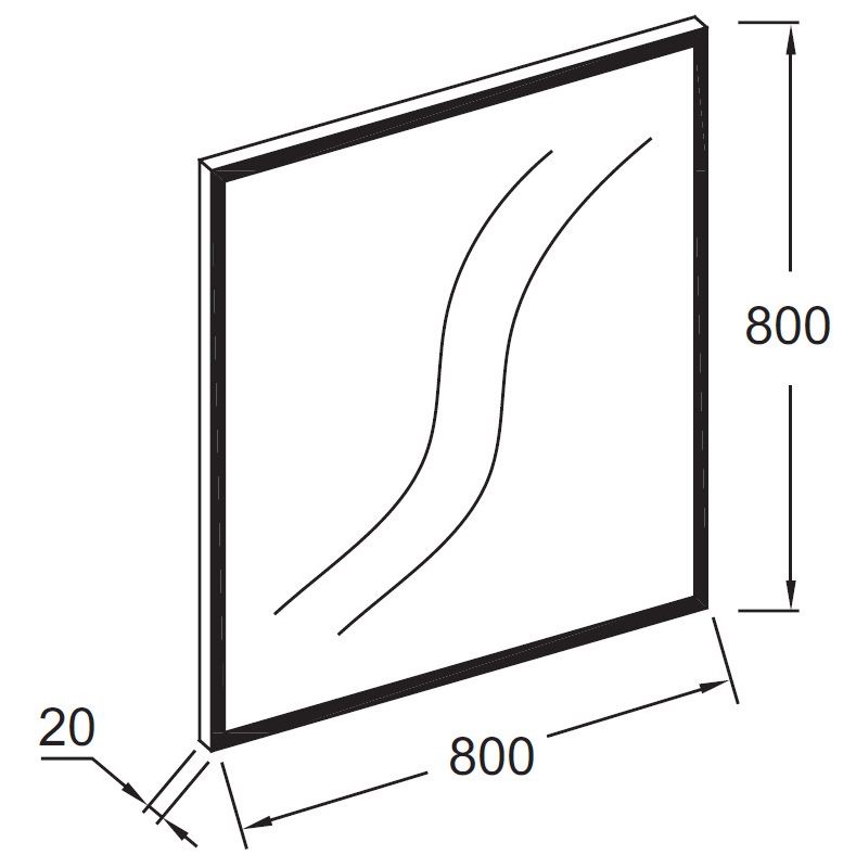 Зеркало Jacob Delafon Silhouette 80 черный сатин EB1425-S14 - 1