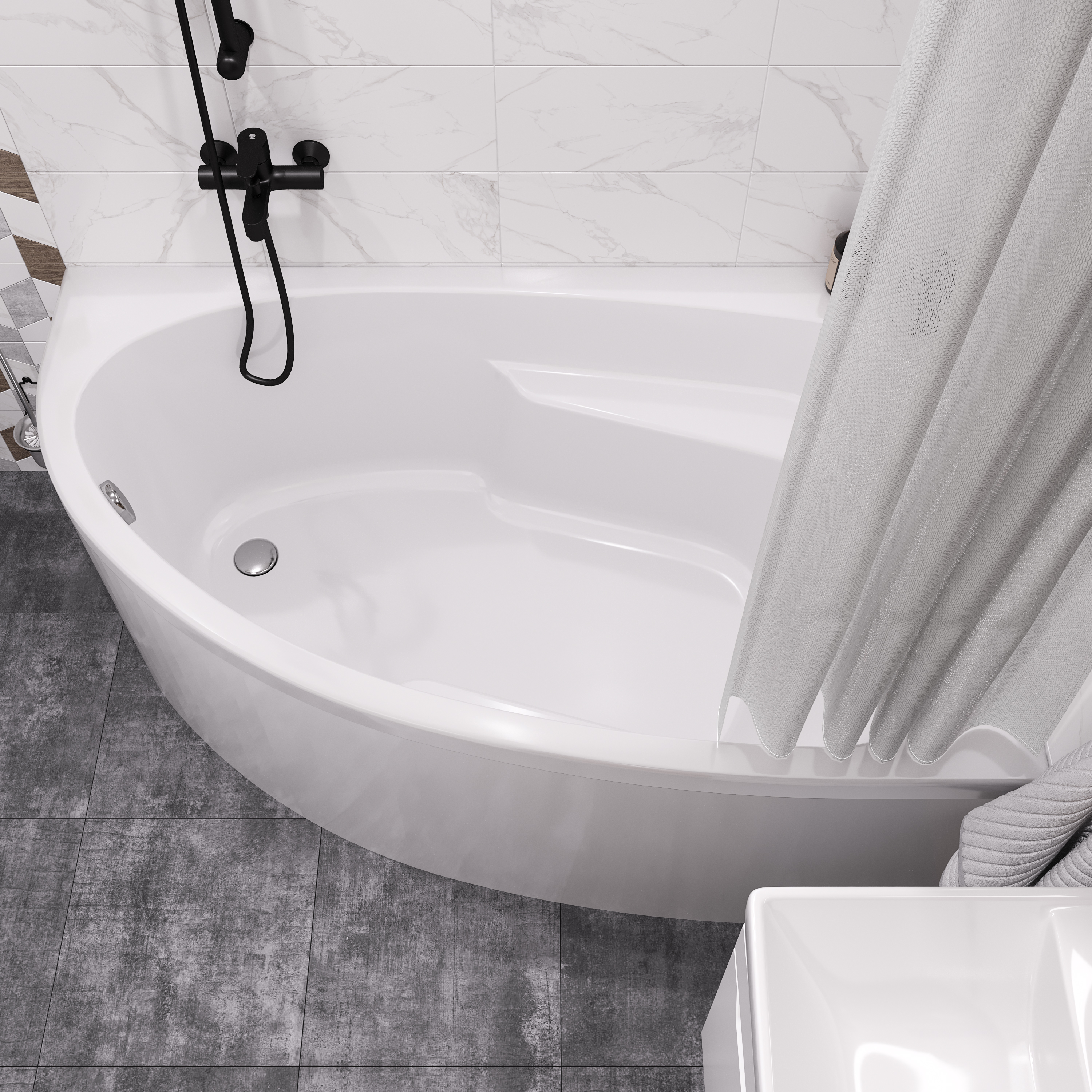 Акриловая ванна DIWO Валдай 150x95 R с каркасом 567953 - 7