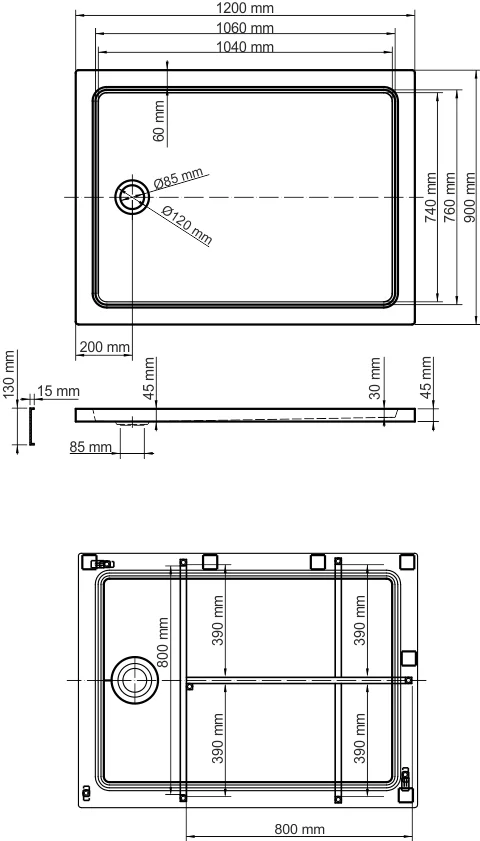Поддон для душа Wasserkraft Amper 120х90 белый 29T07U - 1