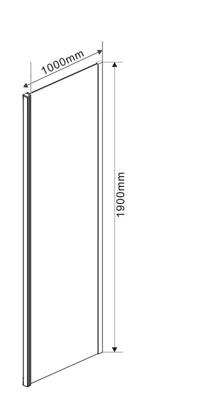 Боковая стенка Vincea Garda 100х190 профиль черный стекло прозрачное VSG-1G100CLB - 1