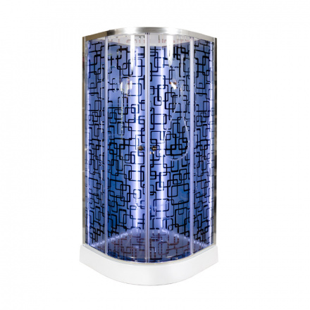 Душевая кабина Deto BM 90х90 с подсветкой и гидромассажем, хром  BM1590NLED+GMBLACK - 1