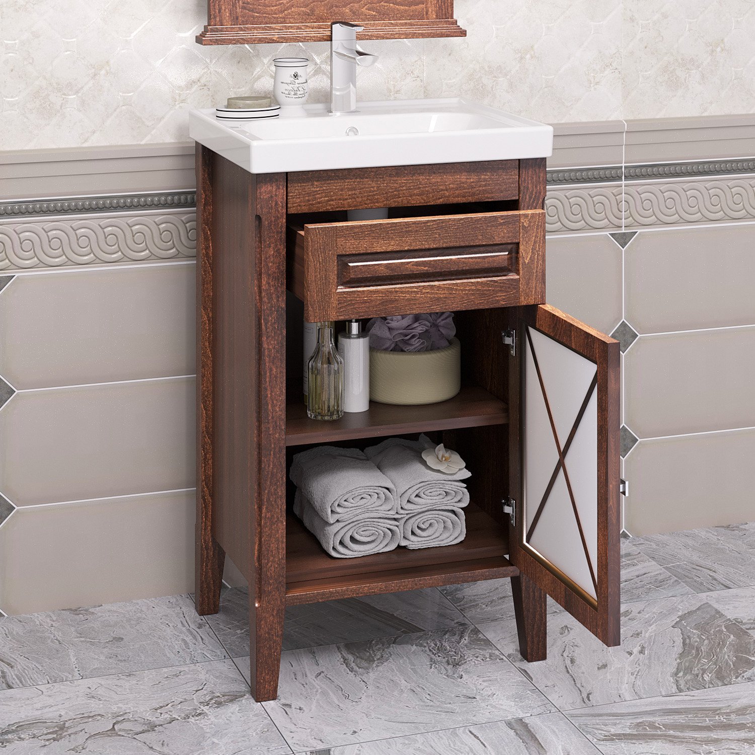 Тумба для комплекта Opadiris Палермо 50 R светлый орех 00-00002360 - 3