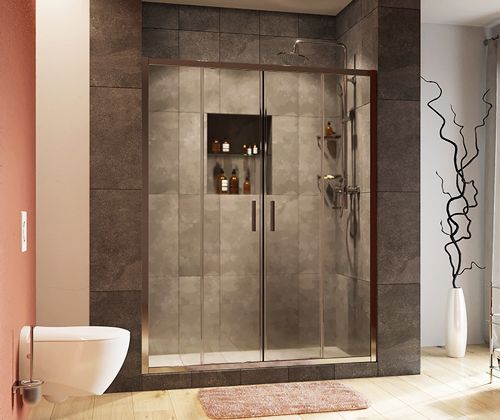 Душевая дверь в нишу Wasserkraft Lippe 150х190 профиль хром стекло прозрачное 45S08 - 1