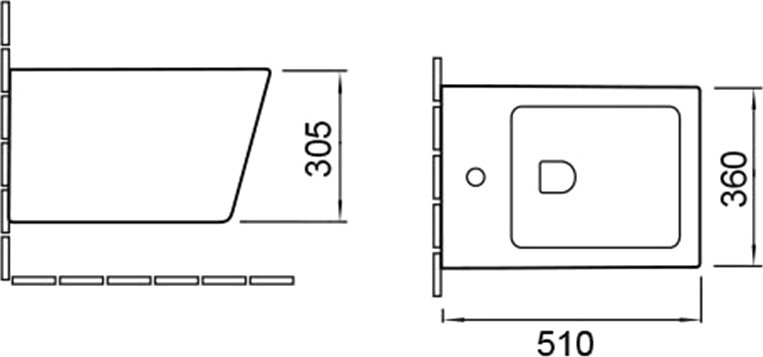 Биде подвесное Vincea Q-Line VB1-12G1B золотое, черное - 2