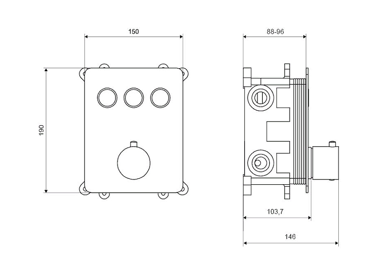 Смеситель для душа встраиваемый Excellent Krotos хром AREX.8046CR - 2