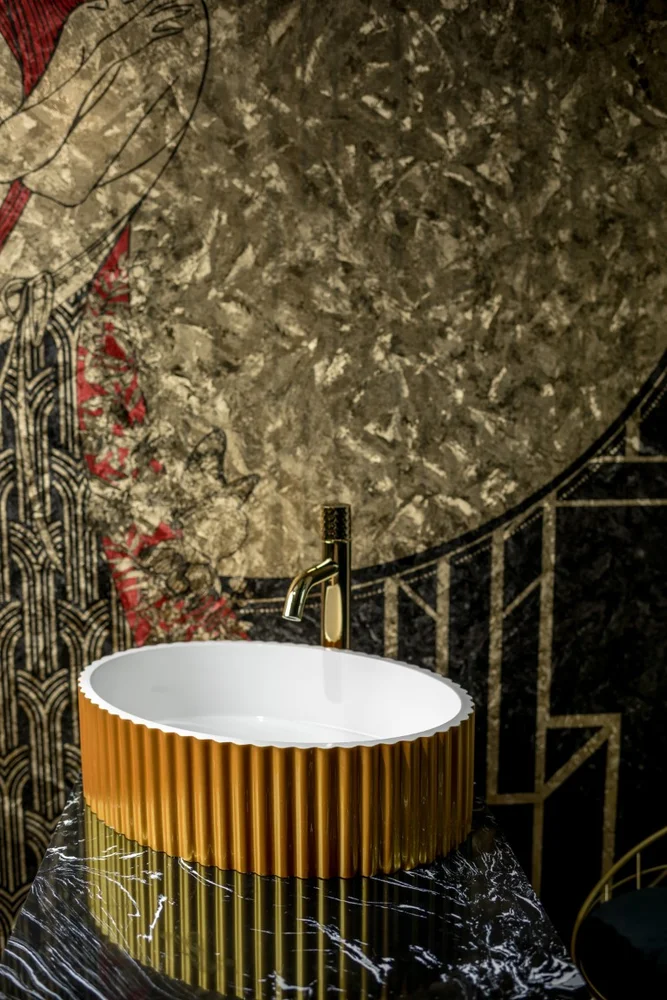 Раковина накладная Armadi Art Canale 50 глянец золото 878-G - 1