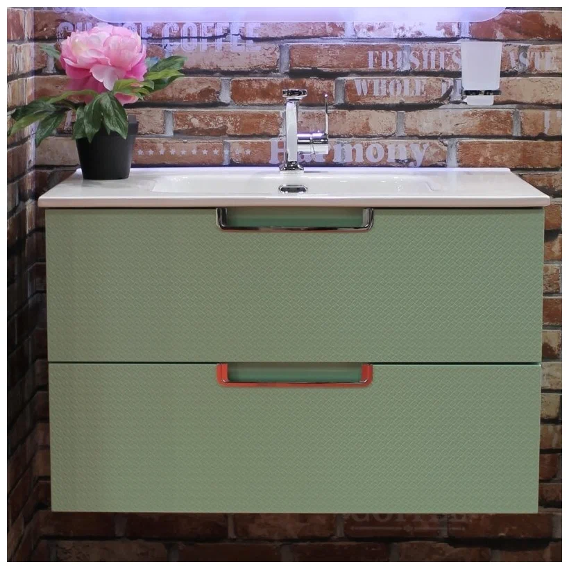 Тумба под раковину BelBagno Leticia 60 зеленый BB600DDAC-PAT/MO - 1