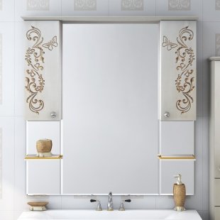 Зеркало Misty Бабочка 120 бежевый, патина Л-Баб04120-033Св - 0