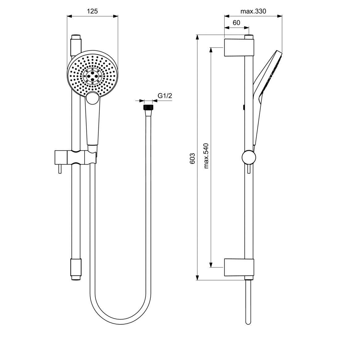 Душевой гарнитур Ideal Standard IdealRain  B1761AA - 1