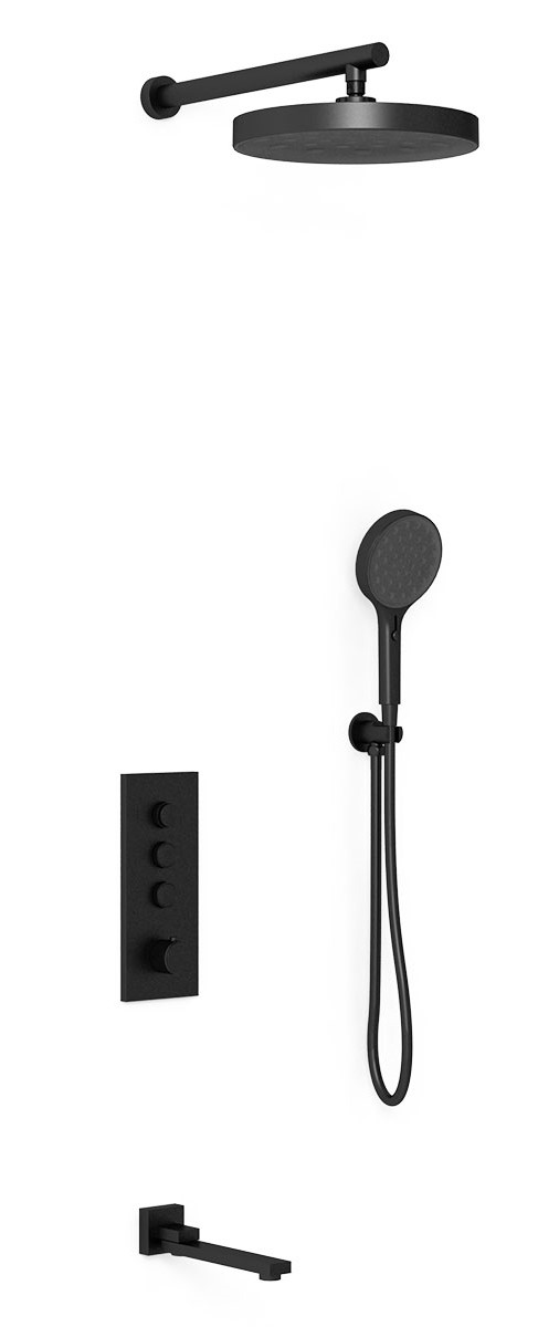 Душевой комплект Vincea Inspire с термостатом черный матовый VSFW-433TI2MB - 0