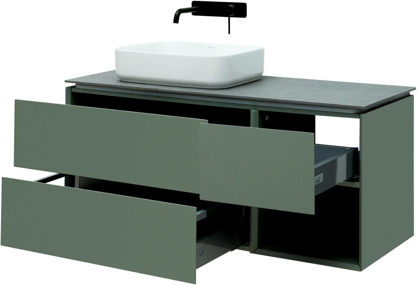 Тумба под раковину Allen Brau Infinity 120 L серо - зеленый матовый 1.21005.CGM - 3