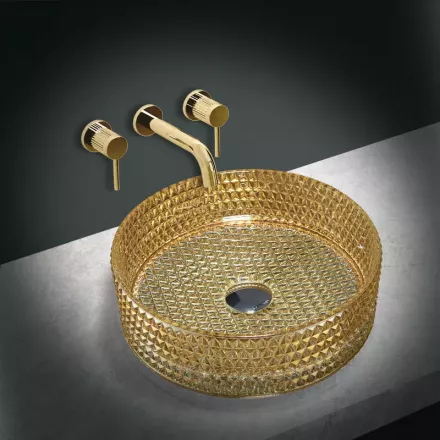Накладная раковина Vincea 40х40 золотая VBS-5GL05 - 1