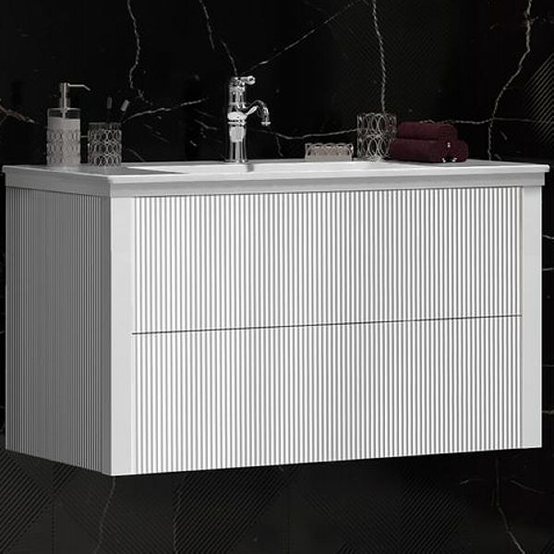 Тумба с раковиной подвесная Opadiris Рубинно 90 белый - 0