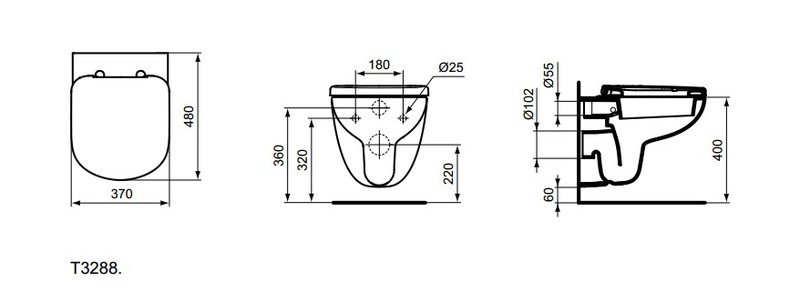 Унитаз подвесной Ideal Standard Tempo, с крышкой белый (T328801) - 1