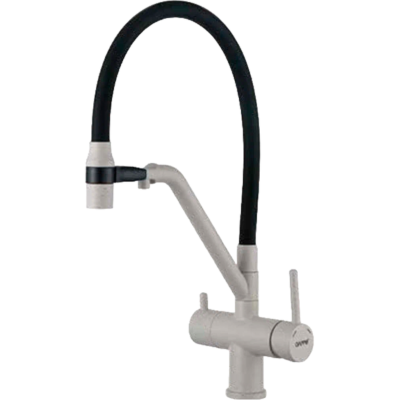 Смеситель для кухни Gappo белый с черным изливом G4398-81 - 0