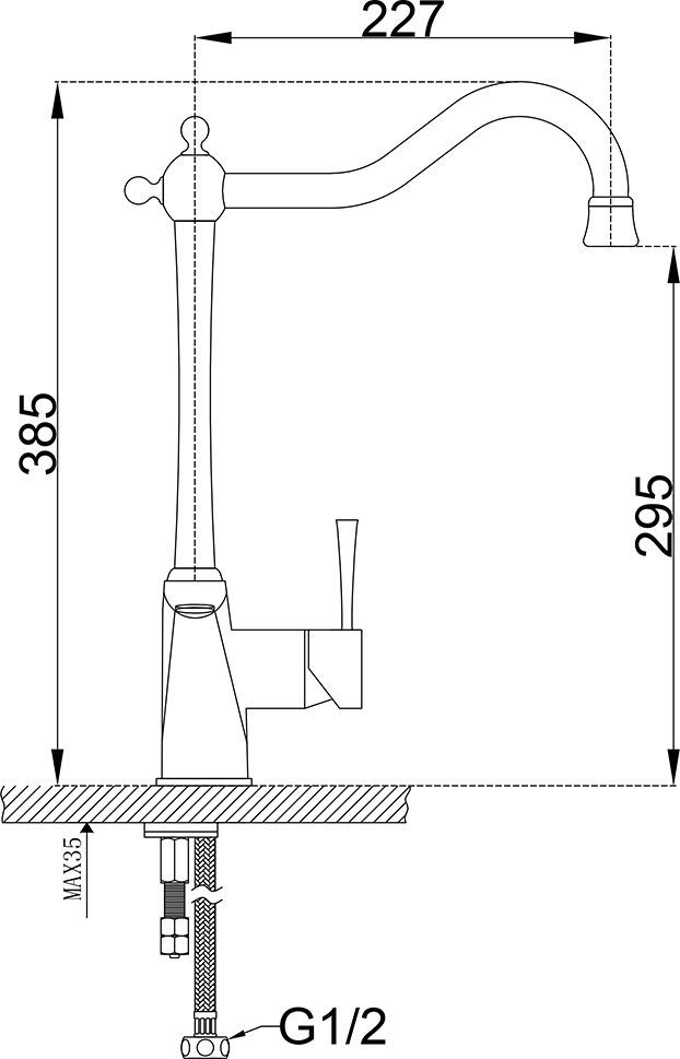 Смеситель Zorg Sanitary ZR 353 YF для кухонной мойки - 1