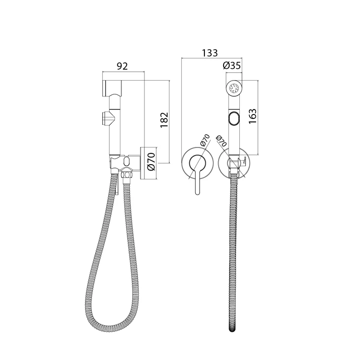 Встраиваемый смеситель с гигиеническим душем AXESBR2i08 - 3