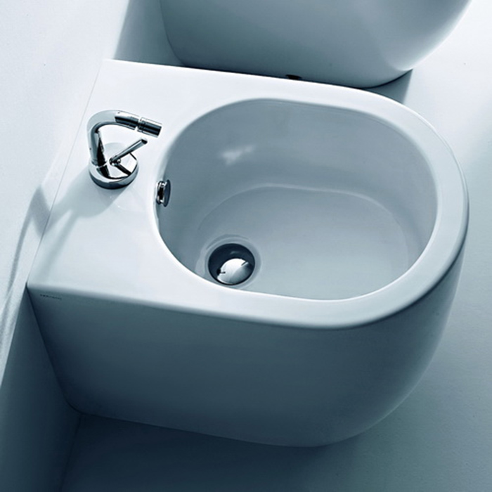 Kerasan Flo биде приставное 52см, с 1 отв. под смеситель, цвет белый 312001*1 - 0